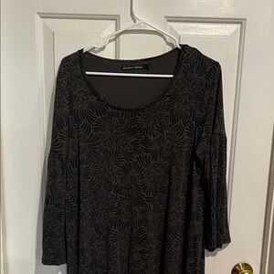 Gudrun Sjoden Black Floral Patterned Tunic/dress size M